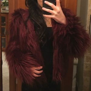 Red fur Jacket